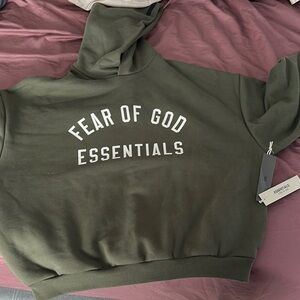 Fear of God Essentials Olive Hoodie